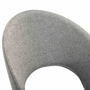 Lucia Swivel Upholstered Dining Chair in Gray Fabric with Black Metal Legs - Set of 2 - Furniture City (CA)l