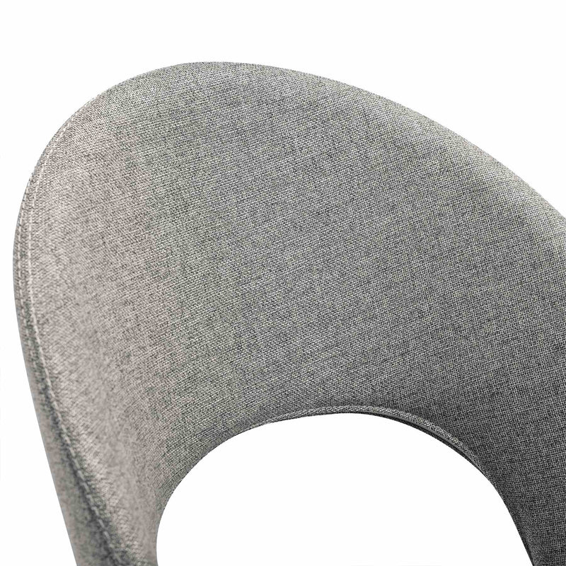 Lucia Swivel Upholstered Dining Chair in Gray Fabric with Black Metal Legs - Set of 2 - Furniture City (CA)l