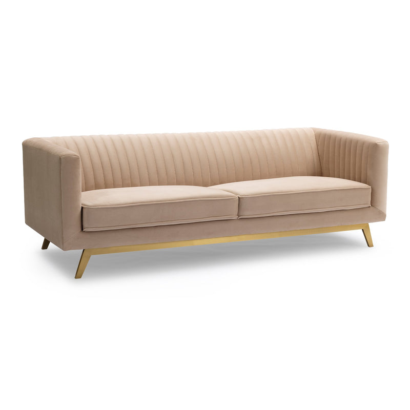Liv Modern Beige Velvet Sofa - Furniture City (CA)l