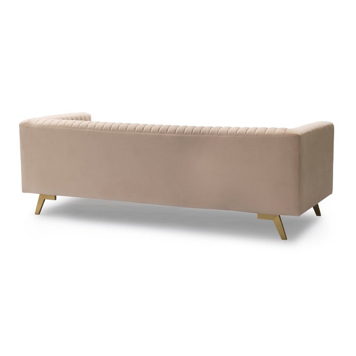 Liv Modern Beige Velvet Sofa