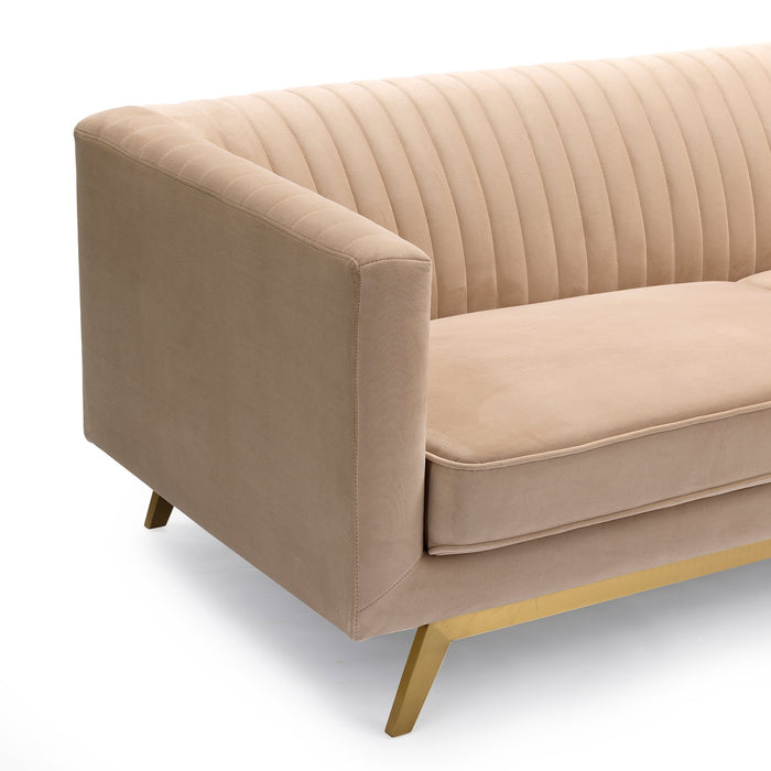 Liv Modern Beige Velvet Sofa