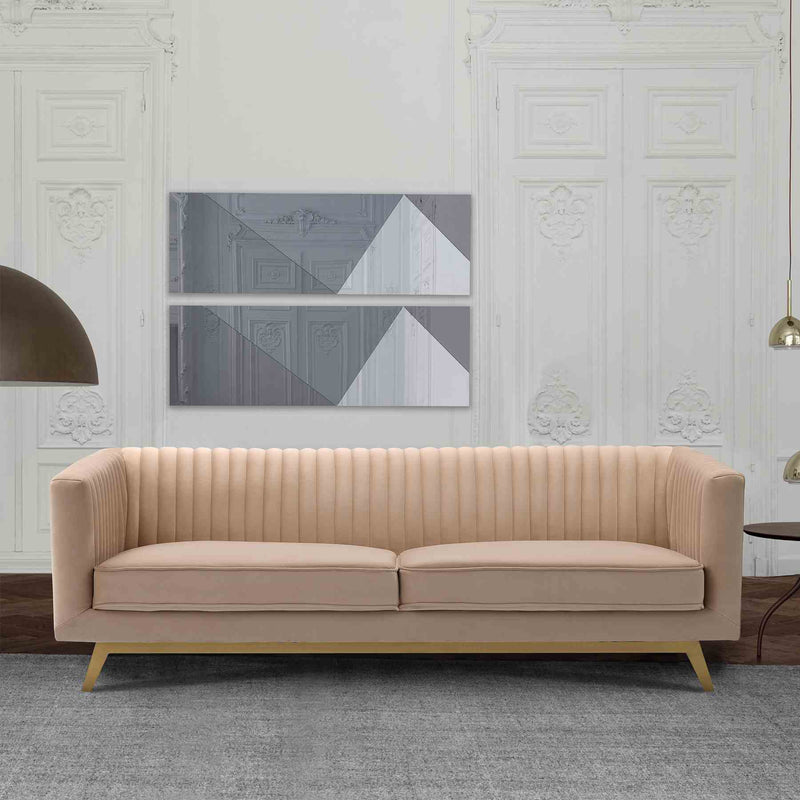 Liv Modern Beige Velvet Sofa - Furniture City (CA)l