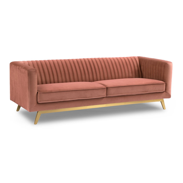 Liv Modern Blush Velvet Sofa