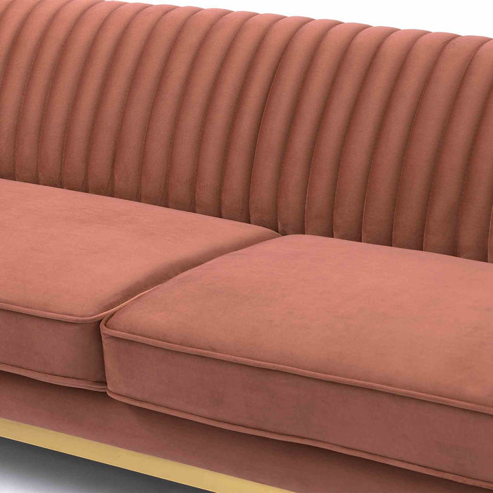 Liv Modern Blush Velvet Sofa