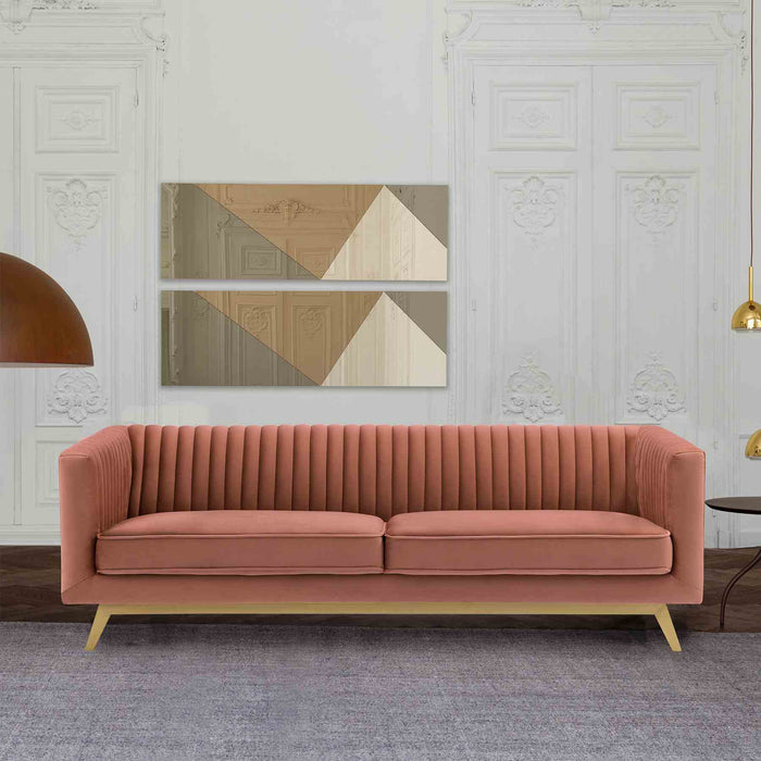 Liv Modern Blush Velvet Sofa