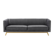 Liv Modern Dark Gray Velvet Sofa - Furniture City (CA)l