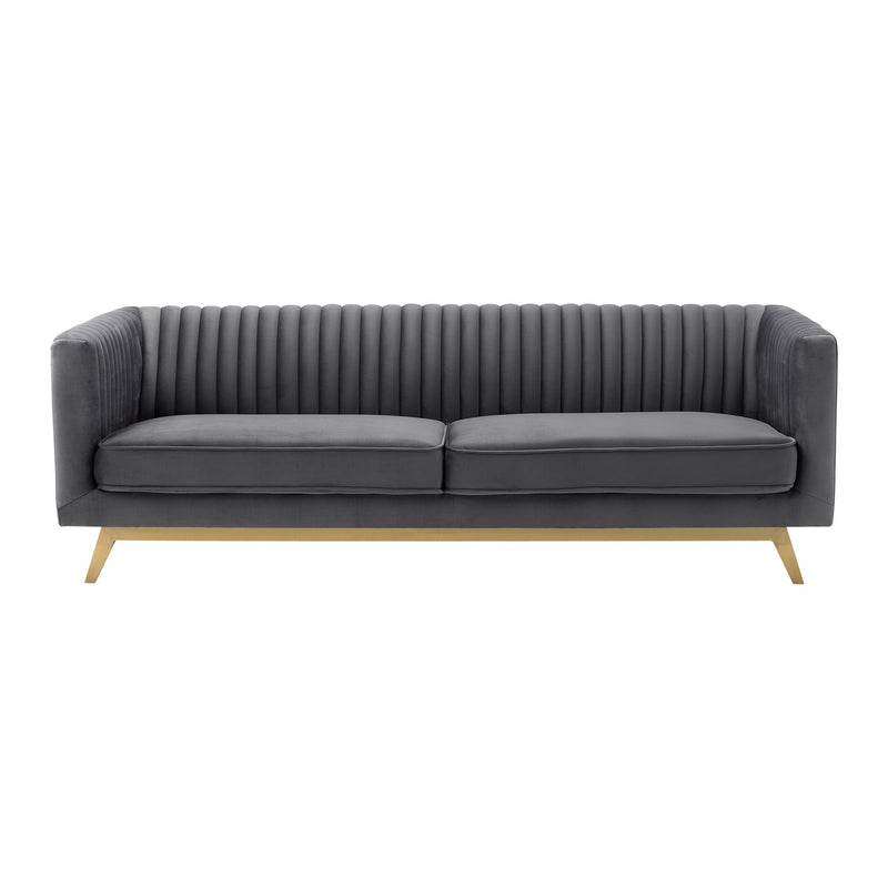 Liv Modern Dark Gray Velvet Sofa - Furniture City (CA)l
