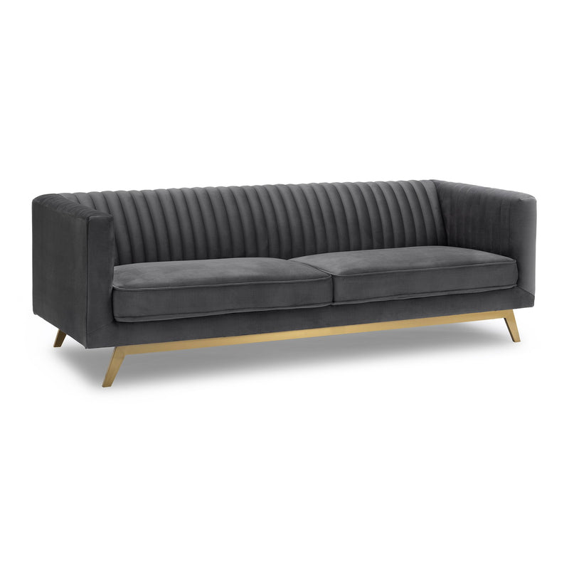 Liv Modern Dark Gray Velvet Sofa - Furniture City (CA)l