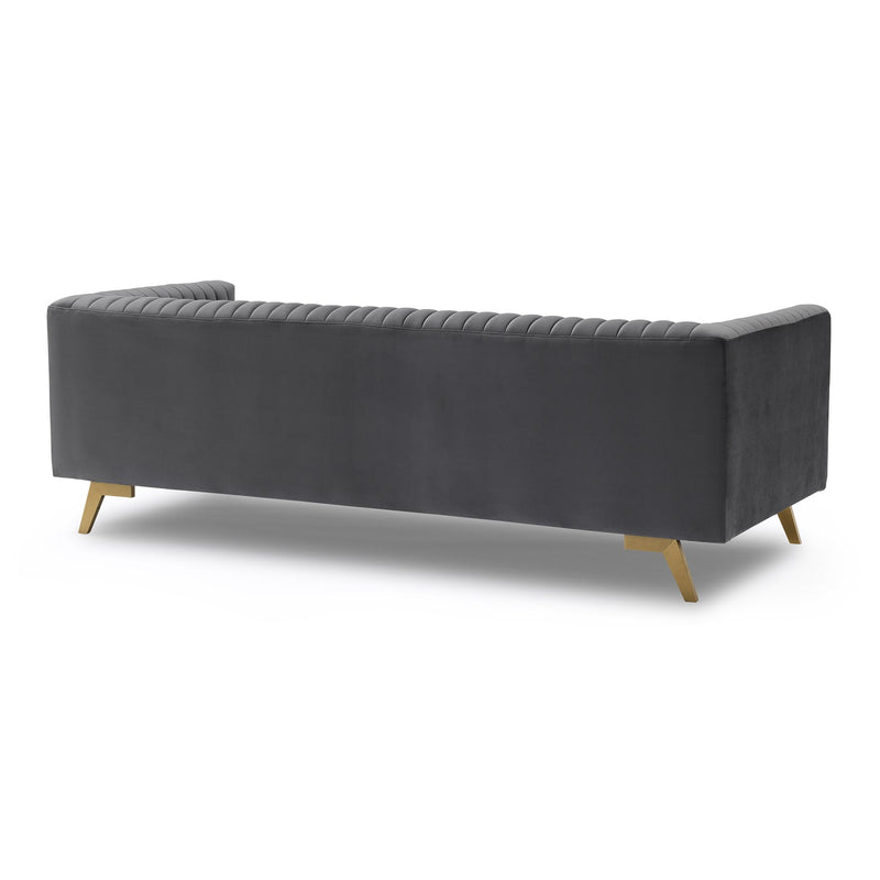 Liv Modern Dark Gray Velvet Sofa - Furniture City (CA)l