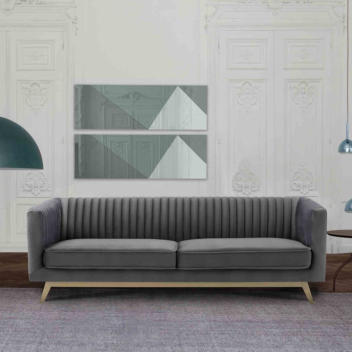 Liv Modern Dark Gray Velvet Sofa