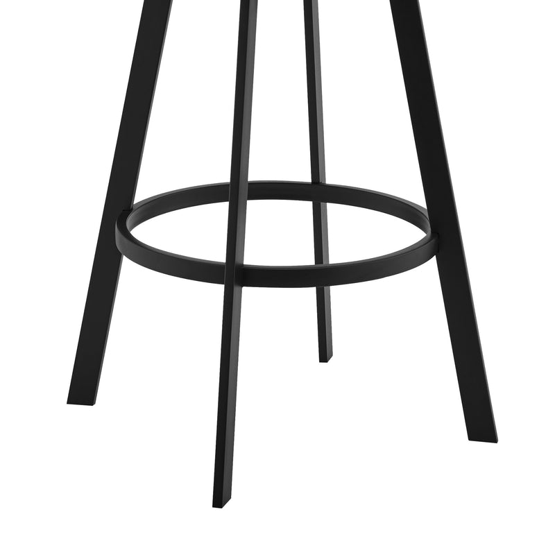 Livingston 26" Gray Faux Leather and Black Metal Swivel Bar Stool - Furniture City (CA)l