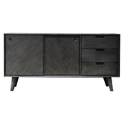 Leven Mid-Century Tundra Gray Acacia Buffet Cabinet - Furniture City (CA)l