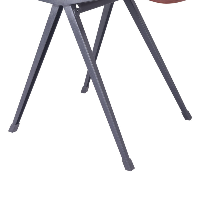 Levi Industrial Dining Chair in Black Metal with Wood Seat and Back - Set of 2