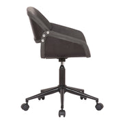 Lowell Mid-Century Gray Faux Leather Task Chair - Furniture City (CA)l