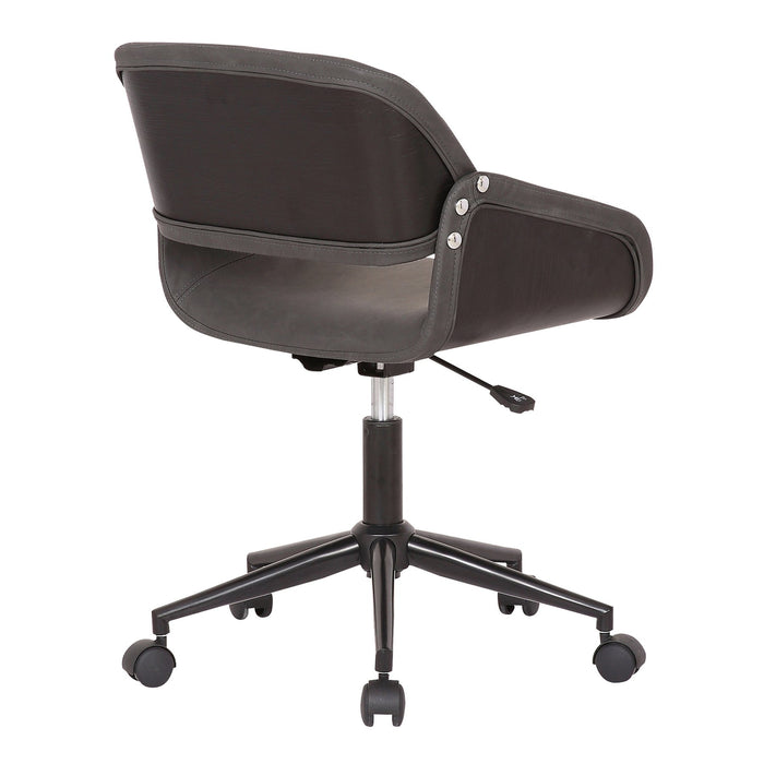 Lowell Mid-Century Gray Faux Leather Task Chair