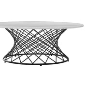 Loxley White Marble Coffee Table with Black Metal Base - Furniture City (CA)l