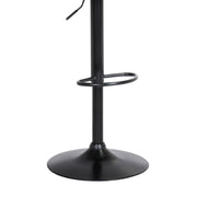 Lydia Adjustable Black Wood Bar Stool in Gray Faux Leather with Black Metal - Furniture City (CA)l