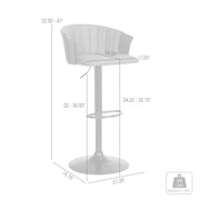 Lydia Adjustable Black Wood Bar Stool in Gray Faux Leather with Black Metal - Furniture City (CA)l