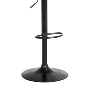 Lydia Adjustable Black Wood Bar Stool in Light Gray Fabric with Black Metal - Furniture City (CA)l