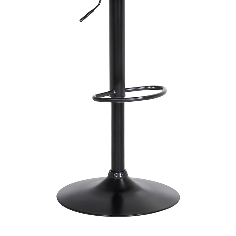 Lydia Adjustable Black Wood Bar Stool in Light Gray Fabric with Black Metal - Furniture City (CA)l
