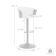 Lydia Adjustable Black Wood Bar Stool in Light Gray Fabric with Black Metal - Furniture City (CA)l