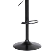Lydia Adjustable Walnut Wood Bar Stool in Gray Faux Leather with Black Metal - Furniture City (CA)l