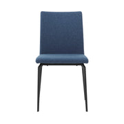 Lyon Blue Fabric and Metal Dining Room Chairs - Set of 2 - Furniture City (CA)l