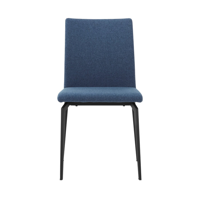 Lyon Blue Fabric and Metal Dining Room Chairs - Set of 2