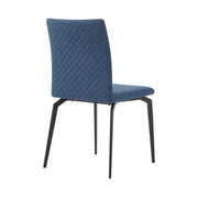 Lyon Blue Fabric and Metal Dining Room Chairs - Set of 2 - Furniture City (CA)l