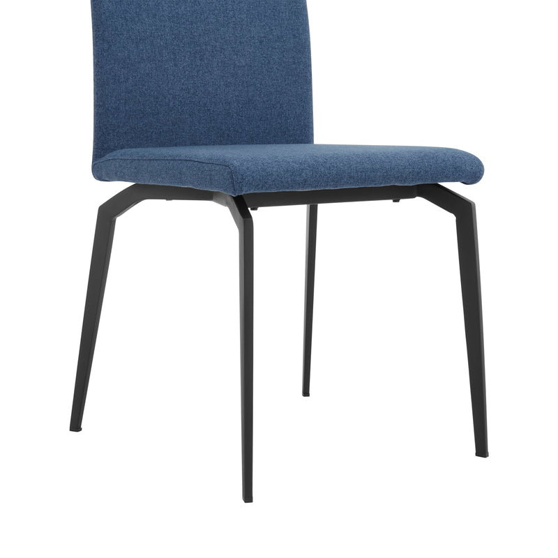 Lyon Blue Fabric and Metal Dining Room Chairs - Set of 2 - Furniture City (CA)l