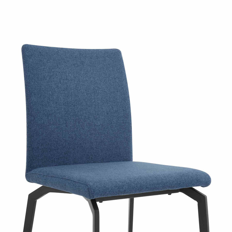 Lyon Blue Fabric and Metal Dining Room Chairs - Set of 2 - Furniture City (CA)l