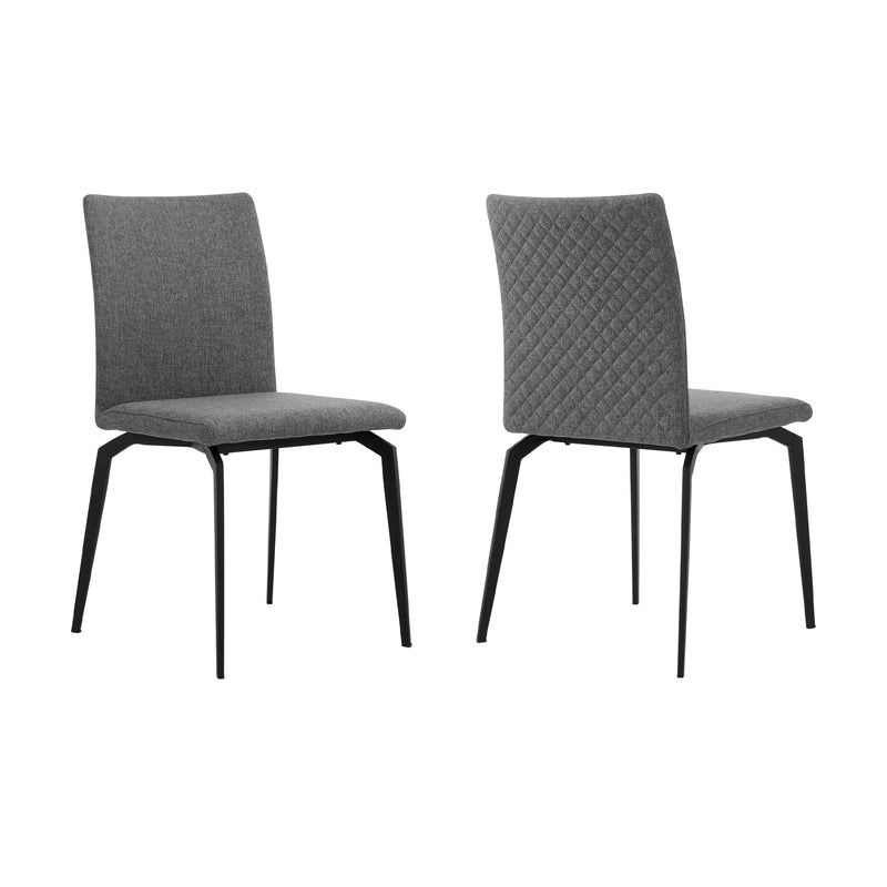 Lyon Gray Fabric and Metal Dining Room Chairs - Set of 2 - Furniture City (CA)l