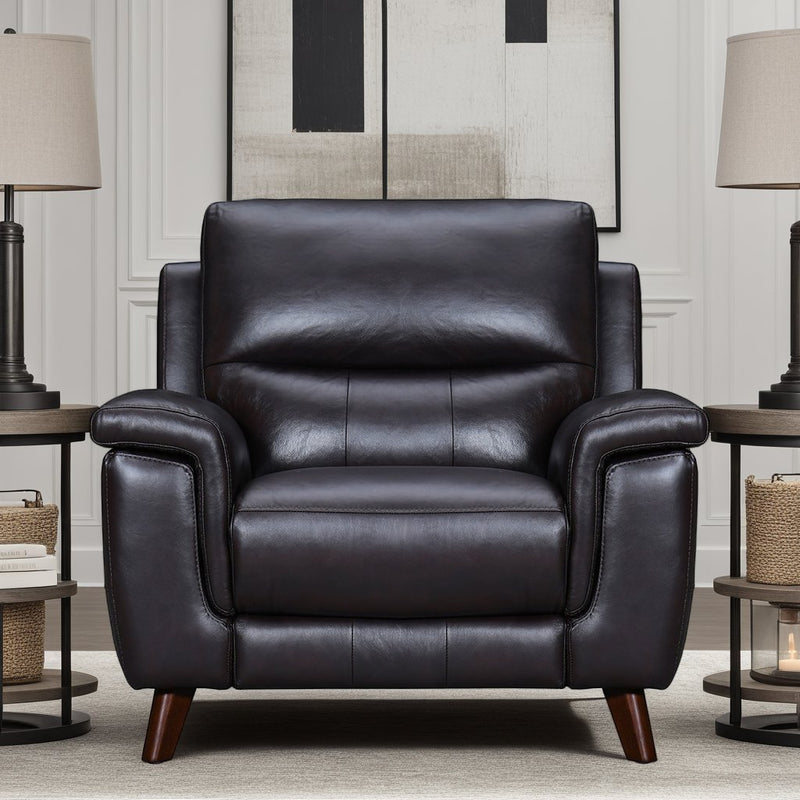 Lizette Brown Leather Power Recliner with USB - Furniture City (CA)l
