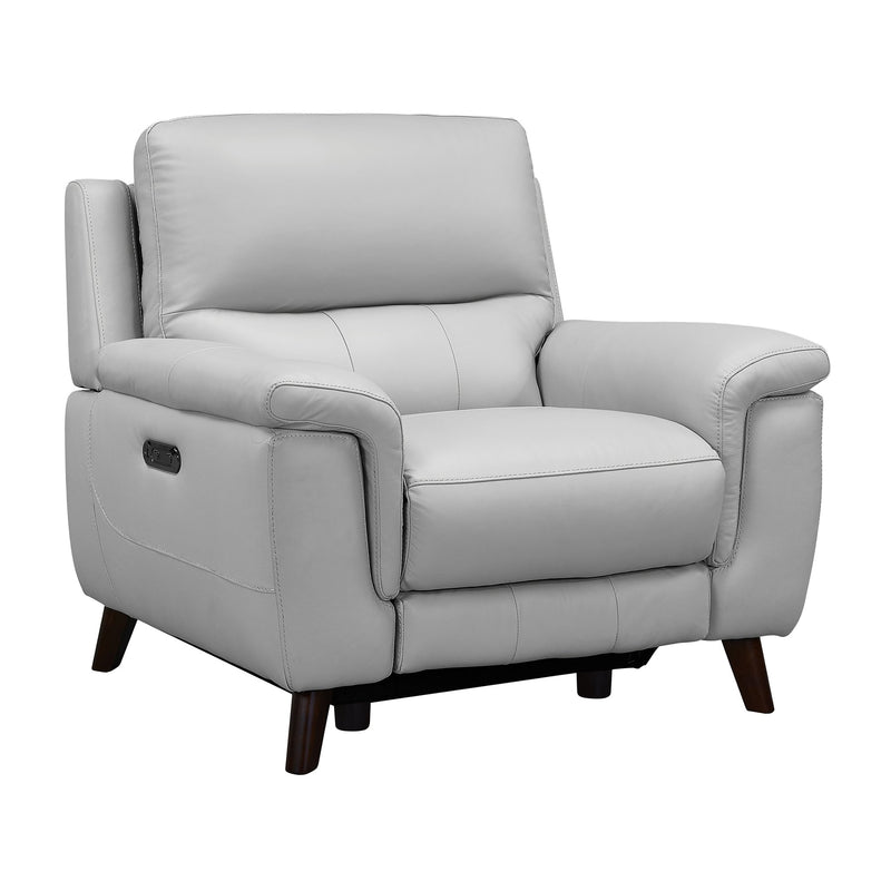 Lizette Contemporary Chair in Dark Brown Wood Finish and Dove Gray Genuine Leather - Furniture City (CA)l
