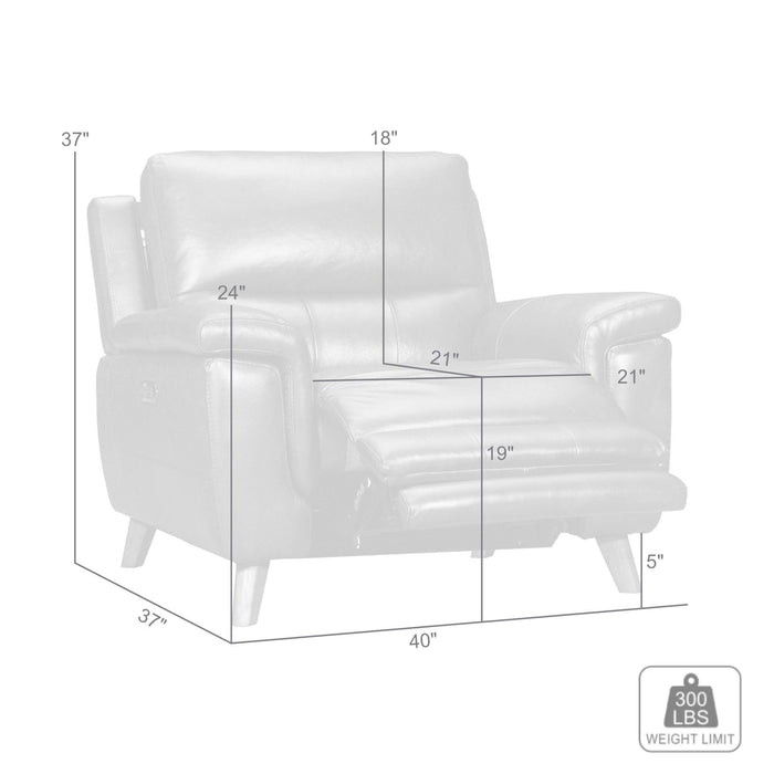 Lizette Contemporary Chair in Dark Brown Wood Finish and Dove Gray Genuine Leather