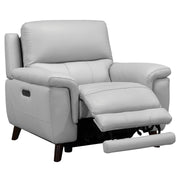 Lizette Contemporary Chair in Dark Brown Wood Finish and Dove Gray Genuine Leather - Furniture City (CA)l
