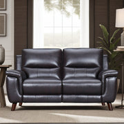 Lizette 65" Brown Leather Power Recliner Loveseat with USB - Furniture City (CA)l