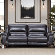 Lizette 78" Brown Leather Power Recliner Sofa with USB - Furniture City (CA)l