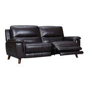 Lizette 78" Brown Leather Power Recliner Sofa with USB - Furniture City (CA)l