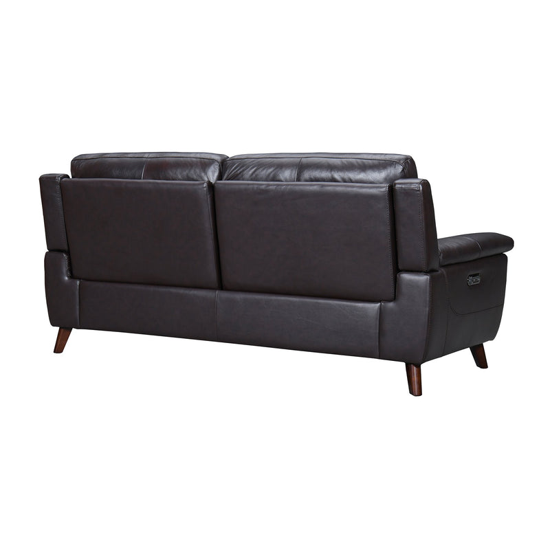 Lizette 78" Brown Leather Power Recliner Sofa with USB - Furniture City (CA)l