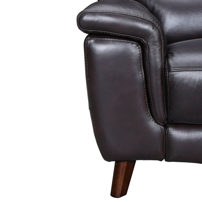 Lizette 78" Brown Leather Power Recliner Sofa with USB