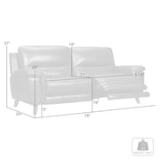 Lizette 78" Brown Leather Power Recliner Sofa with USB - Furniture City (CA)l