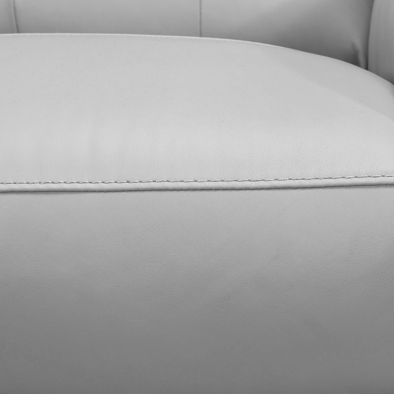 Lizette Contemporary Sofa in Dark Brown Wood Finish and Dove Gray Genuine Leather - Furniture City (CA)l