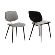 Lizzy Gray Velvet Modern Dining Accent Chairs - Set of 2 - Furniture City (CA)l