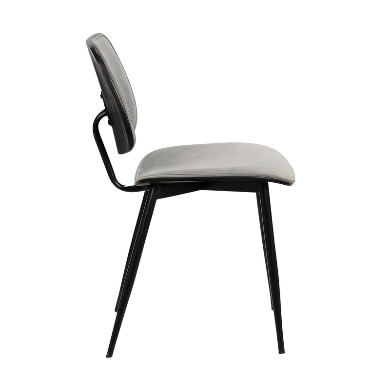 Lizzy Gray Velvet Modern Dining Accent Chairs - Set of 2 - Furniture City (CA)l