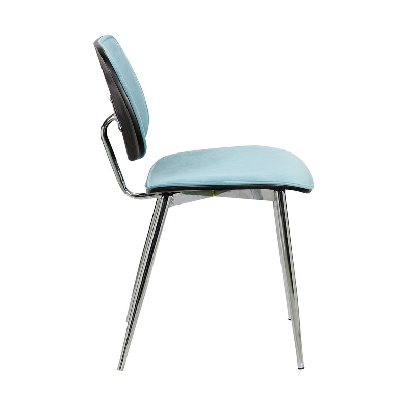 Lizzy Blue Velvet Modern Dining Accent Chairs - Set of 2 - Furniture City (CA)l