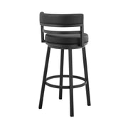 Madrid 26" Counter Height Swivel Black Faux Leather and Metal Bar Stool - Furniture City (CA)l