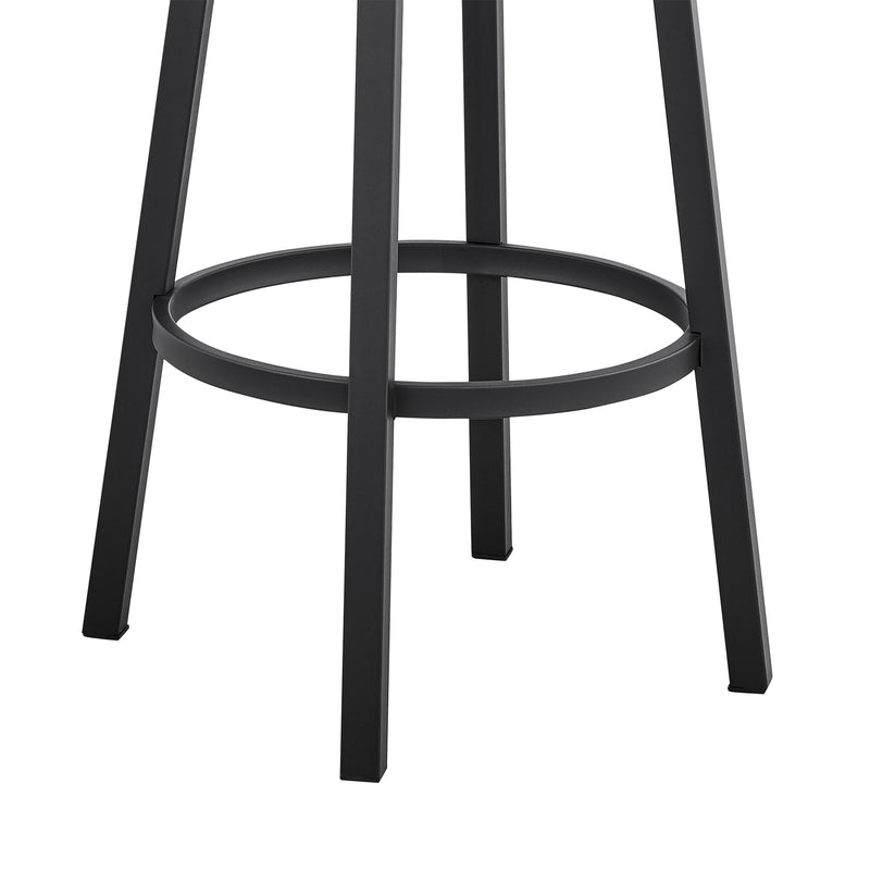 Madrid 26" Counter Height Swivel Black Faux Leather and Metal Bar Stool - Furniture City (CA)l