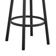 Madrid 30" Bar Height Swivel Black Faux Leather and Metal Bar Stool - Furniture City (CA)l