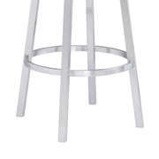 Madrid 26" Counter Height Swivel Gray Faux Leather and Brushed Stainless Steel Bar Stool - Furniture City (CA)l